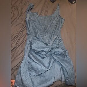 Blue Jean corset dress with front cutout